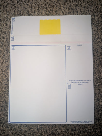 RX LABEL – 8.5″ x 11″; w/ DUPLICATE RECEIPTS about 1000 count
