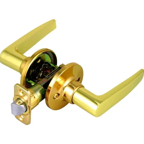 Shield Security Straight Passage Lever Lockset, Brass, Grade 3