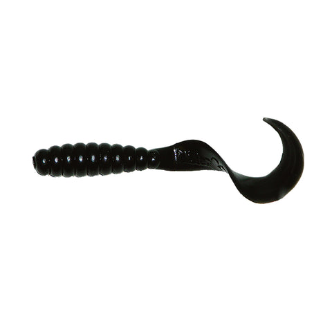 Mister Twister Curly Tail Solid/Flake Colors - Black, 3" Meeny Tail, Package of 20