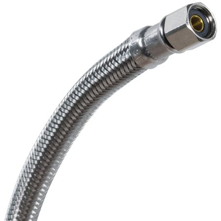 Gruner 12" Long Ice Maker Connector Braided Stainless Steel 1/4" OD x 1/4" OD