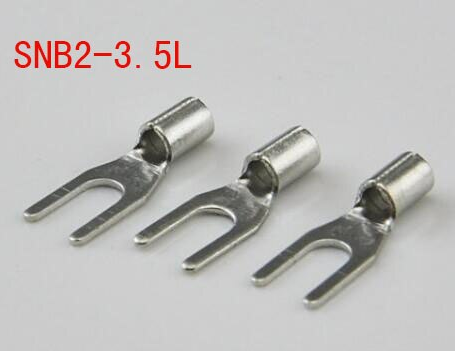 SNB2-3.5L Fork Type Uninsulation Spade Cable Terminals for AWG 16-14 (1000 PCS)