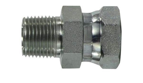 Hydraulic Adapter 1404-6-8C, 3/8" Male Pipe by 1/2" Female Pipe Swivel #28