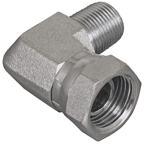 Hydraulic Adapter 1501-6-6C, 3/8" Male Pipe by 3/8" Female Pipe Swivel 90 Degree, #36