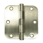 6 Pack Stainless Steel Door Hinges 3.5 Inches with 5/8 Inch Radius - Non Removable Pin