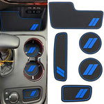 HAMSAM for Durango Accessories 2014-2020 Anti Dust Cup Holder Inserts, Door Pocket Liners, Center Console Liner Mats Premium Custom Interior(5 pcs Set, Blue)