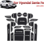 Great-luck Car Interior Accessories Door Storage Mat, Gate Slot Mat, Coaster Mat Dust-Proof Anti-Slip 19Pcs/Set(white) for Hyundai Santa Fe(2013 2014 2015 2016 2017 2018)
