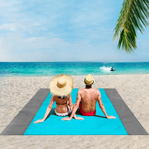 ISOPHO Beach Blanket, 79''×83'' Picnic Blankets Waterproof Sandproof
