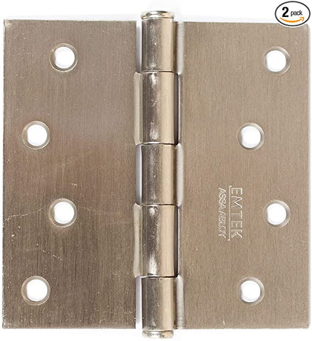 Emtek 4" x 4" Square Corner Plain Bearing Mortise Hinge - 4 count 91014US15