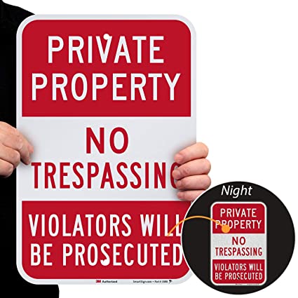 2 Pack SmartSign-K-1161-EG Private Property - No Trespassing, Violators Prosecuted Sign By | 12" x 18" 3M Engineer Grade Reflective Aluminum