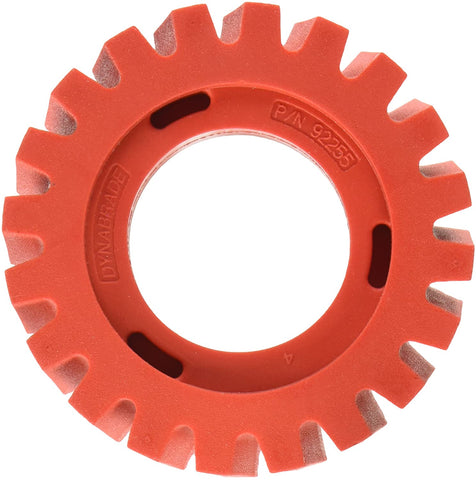 Dynabrade 92255 4-Inch Diameter by 1-1/4-Inch Wide RED-TRED Eraser Wheel; Wheel Only, Red