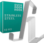 4smile Over The Door Hooks – 10-pc Set, Stainless Steel