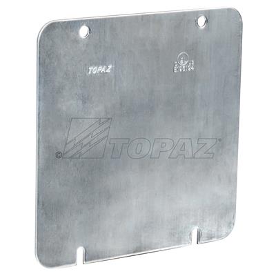 Topaz C7511 4-11/16" Square Flat & Blank Welded Cover, Two Holes & Two Slots Pack of 20