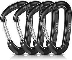 Unijoy Carabiner Clips, 8 Pack, 12KN Heavy Duty Wiregate Carabiners for Camping Hiking Hammock etc, Small Aluminium Caribeaners for Backpack and Dog Leash
