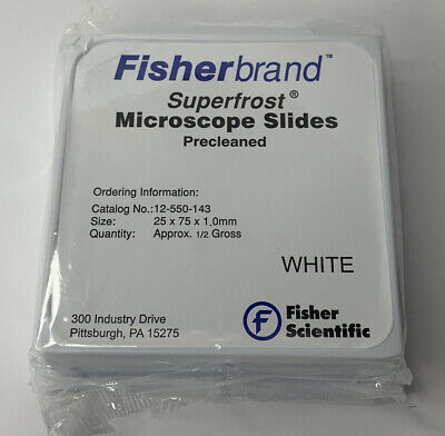 FisherBrand 12-550-143 Superfrost Microscope Slides Precleaned 1/2 Gross 25x75x1