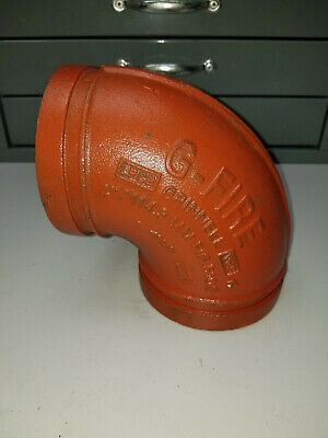 Grinnell Fire 510S30P 510P Short Global Elbow, 3 in Nominal, Grooved End Style, Ductile Iron, Non-Lead Orange Painted