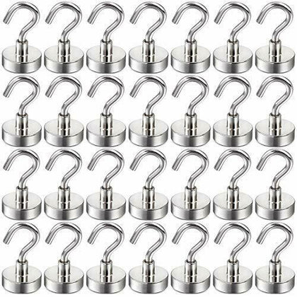 DIYMAG Black Magnetic Utility Hooks, 22Lbs Heavy Duty Rare Earth Neodymium Magnet Hooks with Nickel Coating for Garage, Kitchen, Cruise, Classroom, Workplace and Office etc, Pack of 60